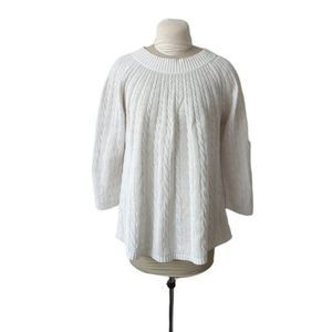 Talbots Cotton Cable Knit Trapeze Sweater